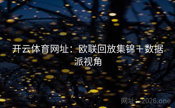 开云体育网址：欧联回放集锦＋数据派视角
